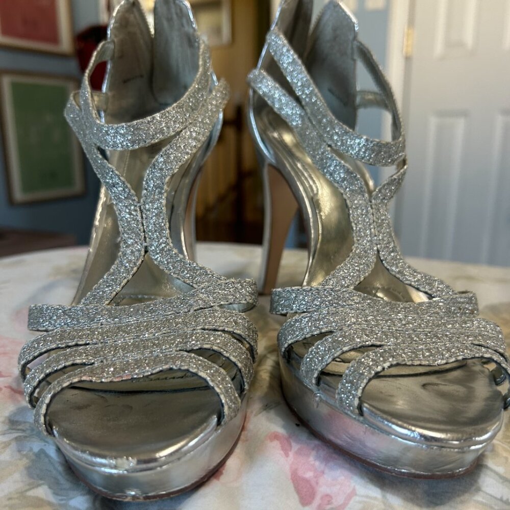 Silver Alfani Heels Size 7.5